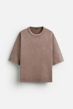 ZARA Sweatshirts^SWEATSHIRT OVERSIZE COM LAVAGEM Avermelhado