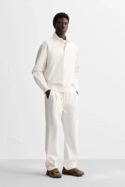 ZARA Sweatshirts^SWEATSHIRT POLO Branco-marfim