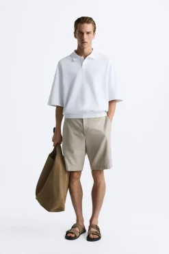 ZARA Sweatshirts^SWEATSHIRT POLO CROPPED FIT Branco