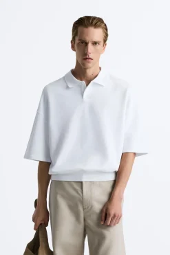 ZARA Sweatshirts^SWEATSHIRT POLO CROPPED FIT Branco