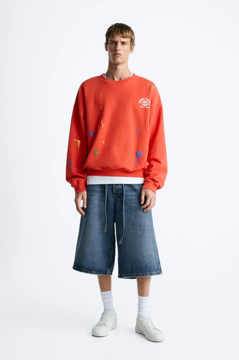 ZARA Sweatshirts^SWEATSHIRT SALPICADO COM MENSAGENS Vermelho