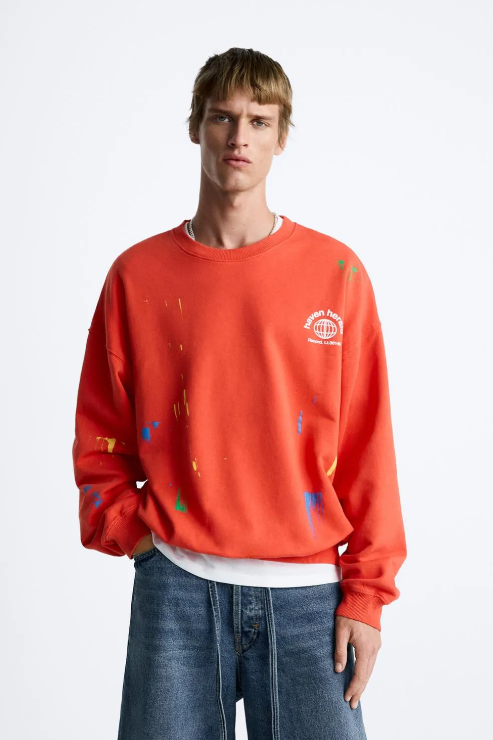 ZARA Sweatshirts^SWEATSHIRT SALPICADO COM MENSAGENS Vermelho