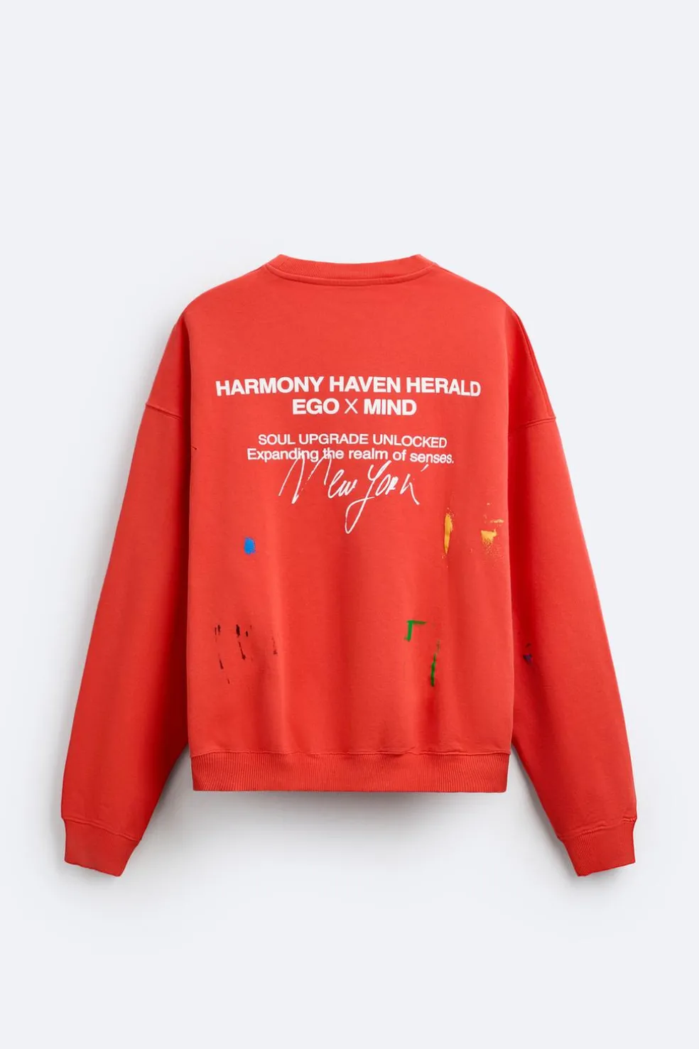 ZARA Sweatshirts^SWEATSHIRT SALPICADO COM MENSAGENS Vermelho