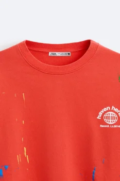 ZARA Sweatshirts^SWEATSHIRT SALPICADO COM MENSAGENS Vermelho