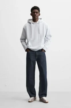 ZARA Sweatshirts^SWEATSHIRT SOFT CAPUZ Azul-claro