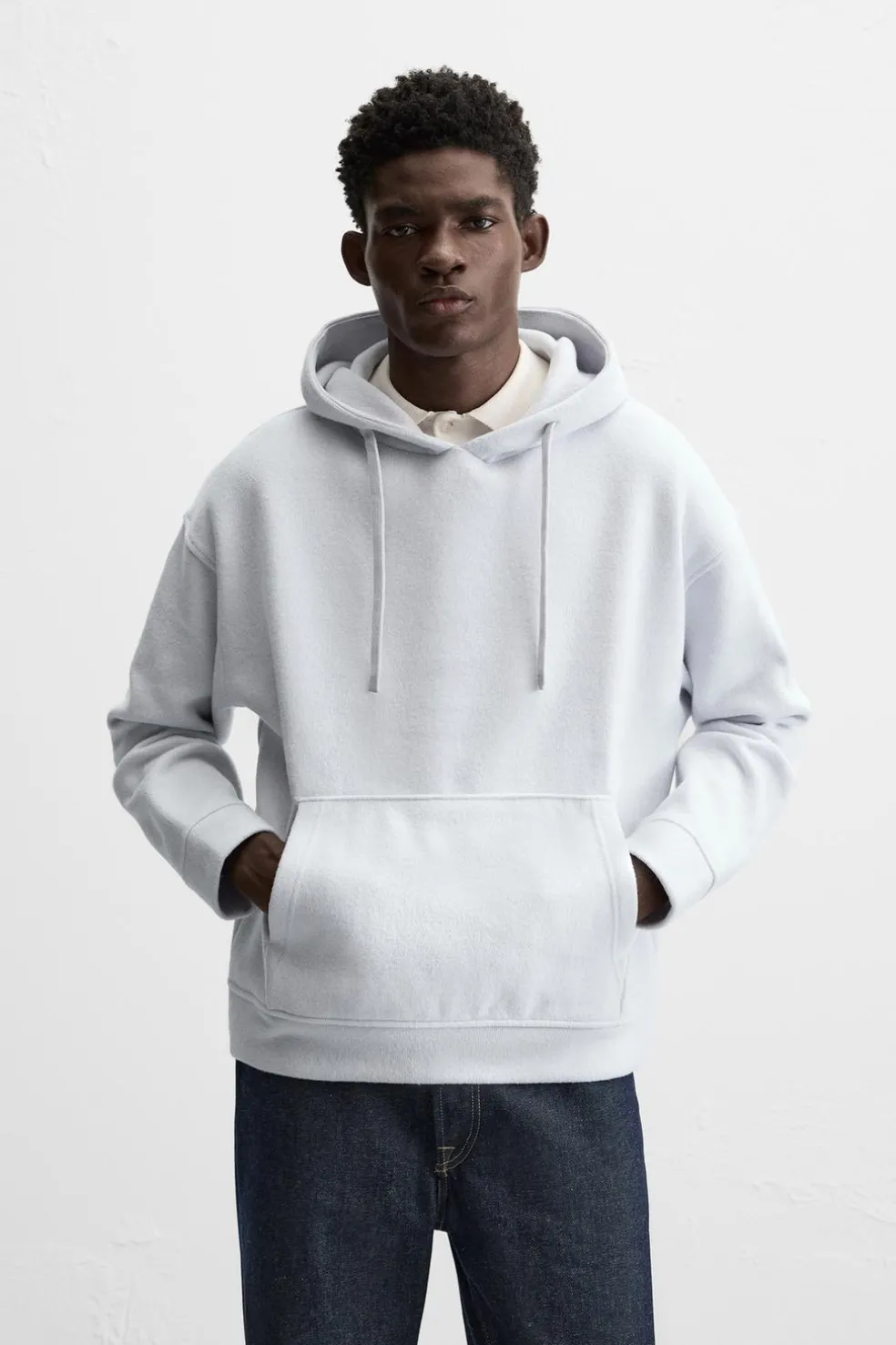 ZARA Sweatshirts^SWEATSHIRT SOFT CAPUZ Azul-claro