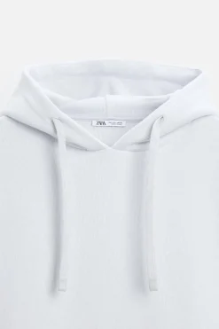ZARA Sweatshirts^SWEATSHIRT SOFT CAPUZ Azul-claro