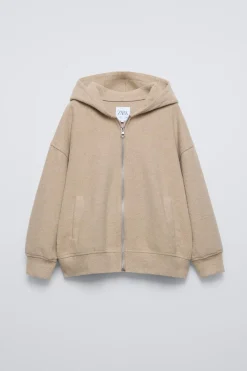 SWEATSHIRT SOFT TOUCH COM FECHO DE CORRER-ZARA Flash Sale