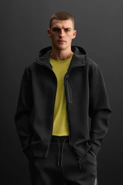 ZARA Sweatshirts^SWEATSHIRT TÉCNICA COM FECHOS DE CORRER Preto