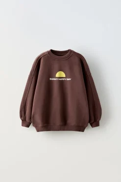 SWEATSHIRT TEXTO-ZARA Best