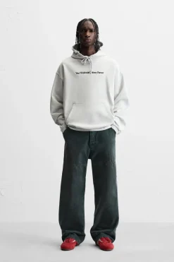 ZARA Sweatshirts^SWEATSHIRT TEXTO BORDADO Cinzento
