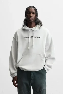 ZARA Sweatshirts^SWEATSHIRT TEXTO BORDADO Cinzento