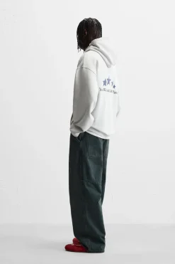 ZARA Sweatshirts^SWEATSHIRT TEXTO BORDADO Cinzento