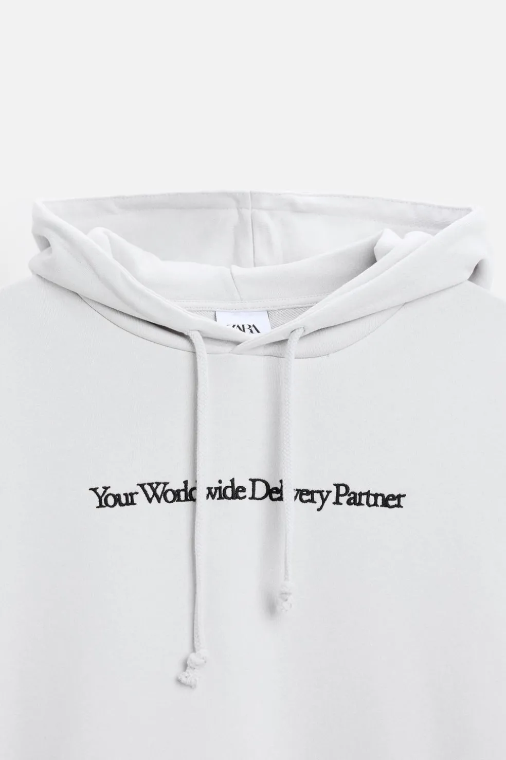 ZARA Sweatshirts^SWEATSHIRT TEXTO BORDADO Cinzento