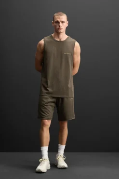 ZARA T-Shirts^TANK T-SHIRT COM ESTRUTURA EM MESH Castanho