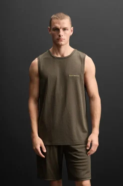 ZARA T-Shirts^TANK T-SHIRT COM ESTRUTURA EM MESH Castanho