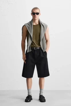 ZARA T-Shirts^TEXTURED OPENWORK TANK TOP Verde-azeitona