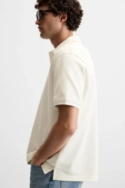 ZARA T-Shirts|Polos^TEXTURED PIQUÉ POLO SHIRT Branco-marfim