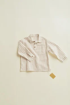 TIMELESZ - CAMISA COM LINHO ÀS RISCAS-ZARA Sale