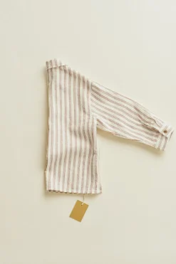 TIMELESZ - CAMISA COM LINHO ÀS RISCAS-ZARA Sale