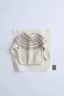 TIMELESZ - SWEATER JACQUARD COM LÃ E ALPACA-ZARA Hot