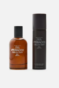 ZARA Perfumes^#TOBACCO COLLECTION RICH WARM ADDICTIVE EDT + ALL-OVER BODY SPRAY EDC 2X 100 ML (3.38 FL OZ. ) 0210/684