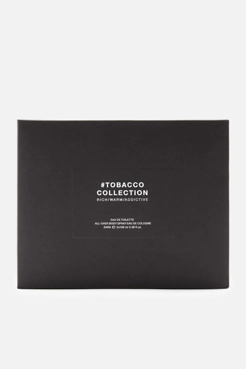 ZARA Perfumes^#TOBACCO COLLECTION RICH WARM ADDICTIVE EDT + ALL-OVER BODY SPRAY EDC 2X 100 ML (3.38 FL OZ. ) 0210/684