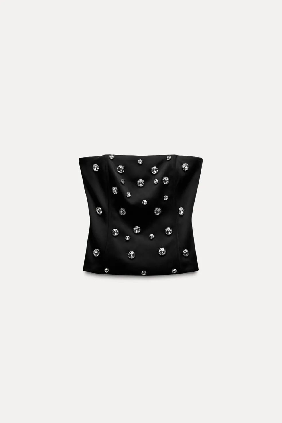 ZARA Tops / Bodies^TOP ACETINADO INSPIRAÇÃO CORSETRY COM JOIAS Preto