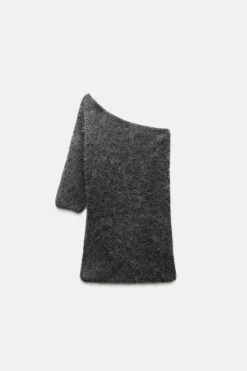 ZARA Cardigan / Camisolas|Malha^TOP ASSIMÉTRICO DE MALHA COM ALPACA Cinzento
