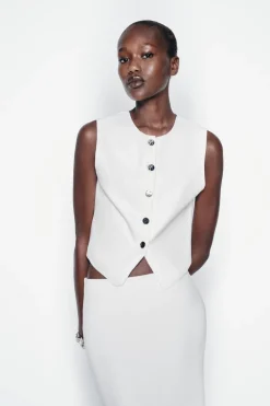 ZARA Tops / Bodies^TOP COLETE DE MALHA STRETCH Branco
