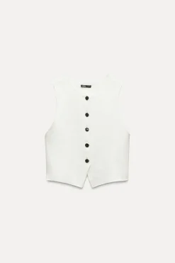 ZARA Tops / Bodies^TOP COLETE DE MALHA STRETCH Branco