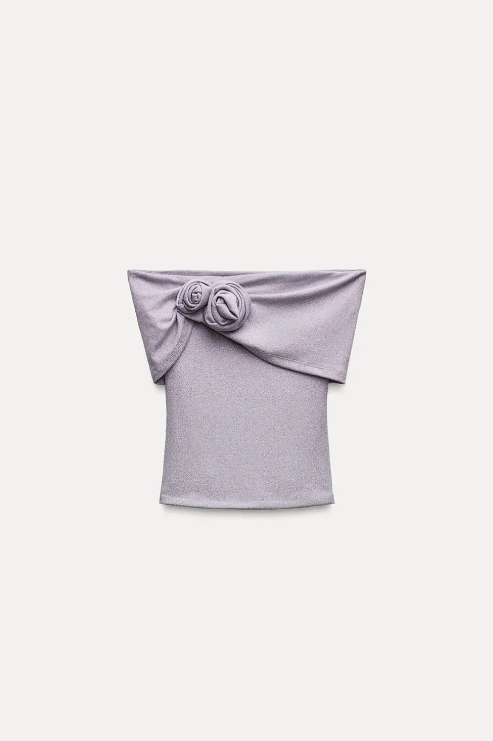 ZARA Tops / Bodies^TOP COM FIO METALIZADO E FLORES EM RELEVO Lilás