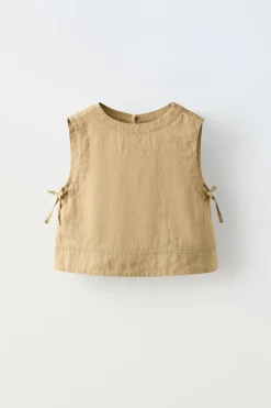 TOP DE LINHO COM LAÇOS-ZARA Best