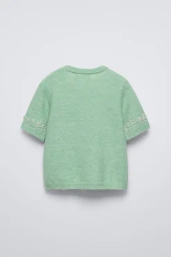 TOP DE MALHA COM JOIAS-ZARA Store