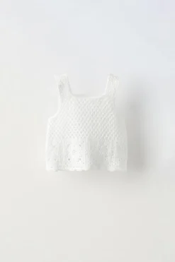 TOP DE MALHA CROCHÉ-ZARA Best Sale