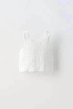 TOP DE MALHA CROCHÉ-ZARA Best Sale