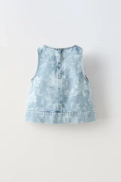 TOP DENIM FLORES-ZARA Fashion