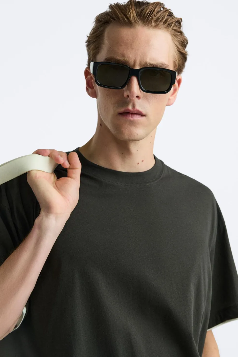 ZARA T-Shirts^TOP PARTE INFERIOR CONTRASTE Verde-escuro
