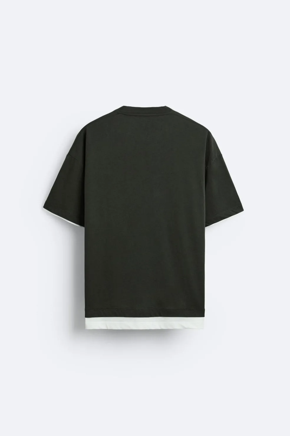 ZARA T-Shirts^TOP PARTE INFERIOR CONTRASTE Verde-escuro