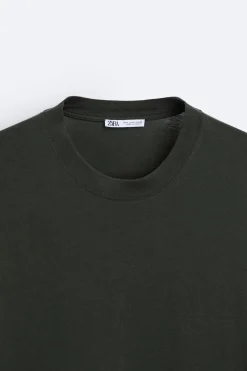 ZARA T-Shirts^TOP PARTE INFERIOR CONTRASTE Verde-escuro