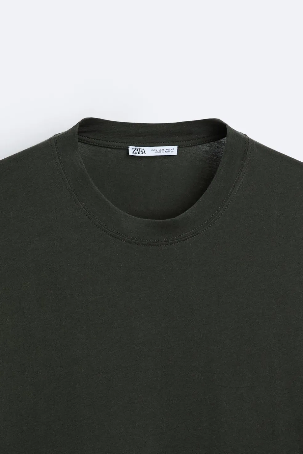 ZARA T-Shirts^TOP PARTE INFERIOR CONTRASTE Verde-escuro