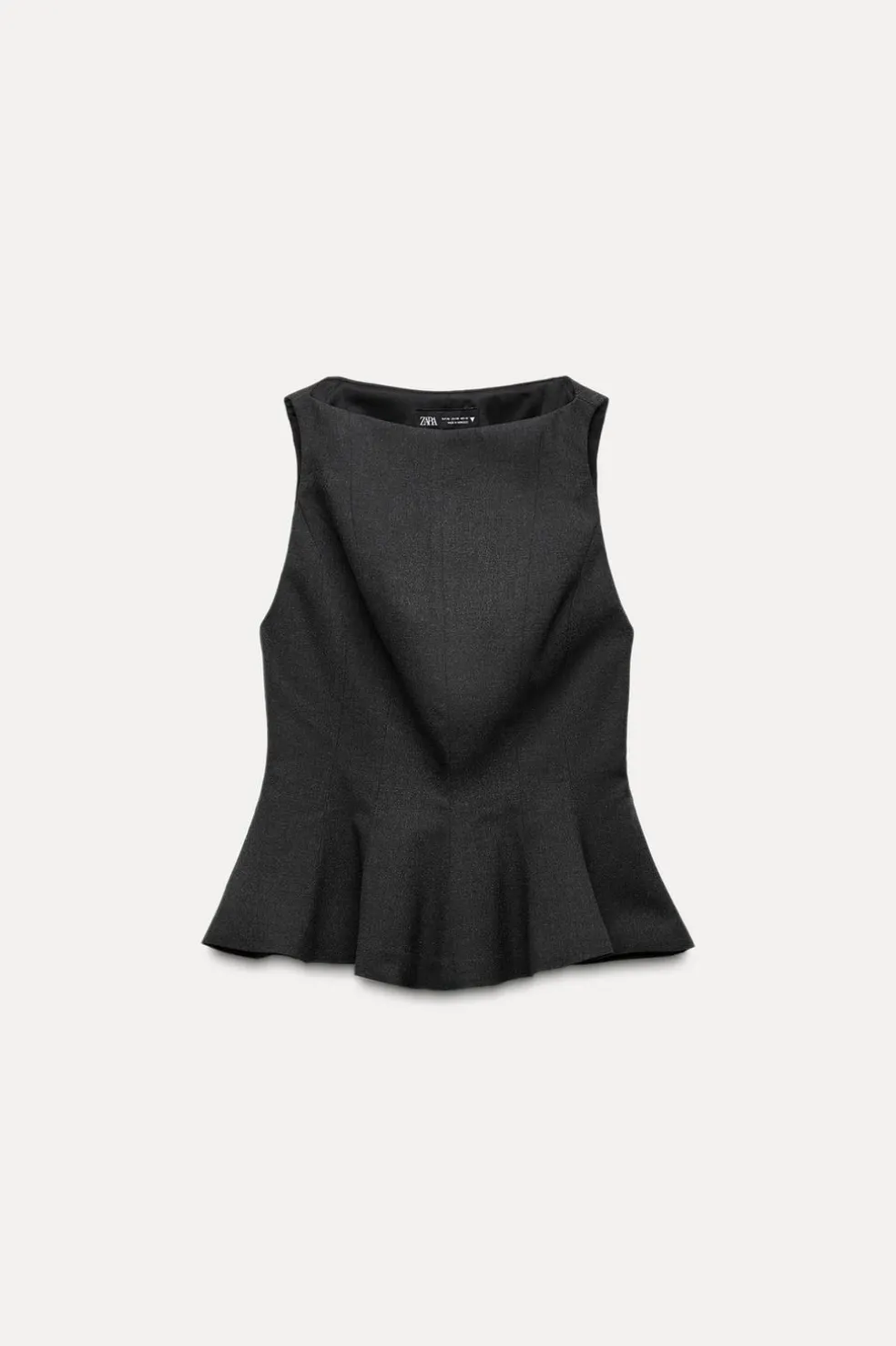 ZARA Tops / Bodies^TOP PEPLUM Cinzento-escuro