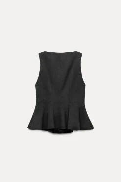 ZARA Tops / Bodies^TOP PEPLUM Cinzento-escuro