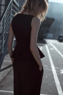ZARA Tops / Bodies^TOP PEPLUM Beringela-escuro