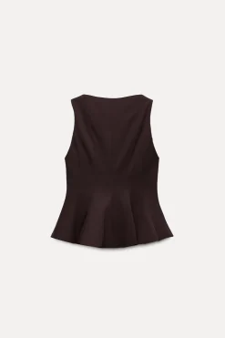 ZARA Tops / Bodies^TOP PEPLUM Beringela-escuro