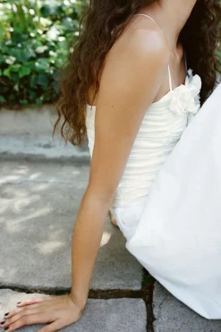 ZARA Tops / Bodies^TOP TIPO CORSET ÀS FLORES Branco-marfim
