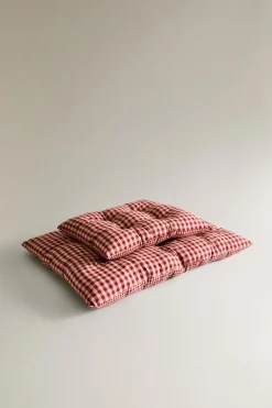 ZARA Animais De Estimação|Animais De Estimação^TOPPER ANIMAIS DE ESTIMAÇÃO QUADRADOS VICHY Branco / Vermelho