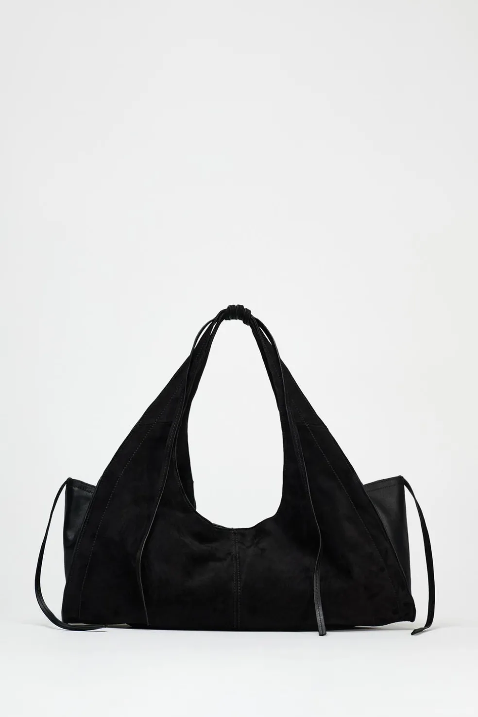 ZARA Malas^TOTE BAG DE PELE COM TIRAS Preto