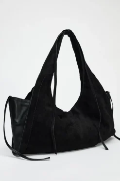 ZARA Malas^TOTE BAG DE PELE COM TIRAS Preto
