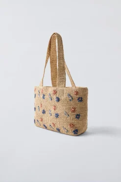 TOTE BAG EM RÁFIA COM BORDADOS - SEA NY-ZARA Shop
